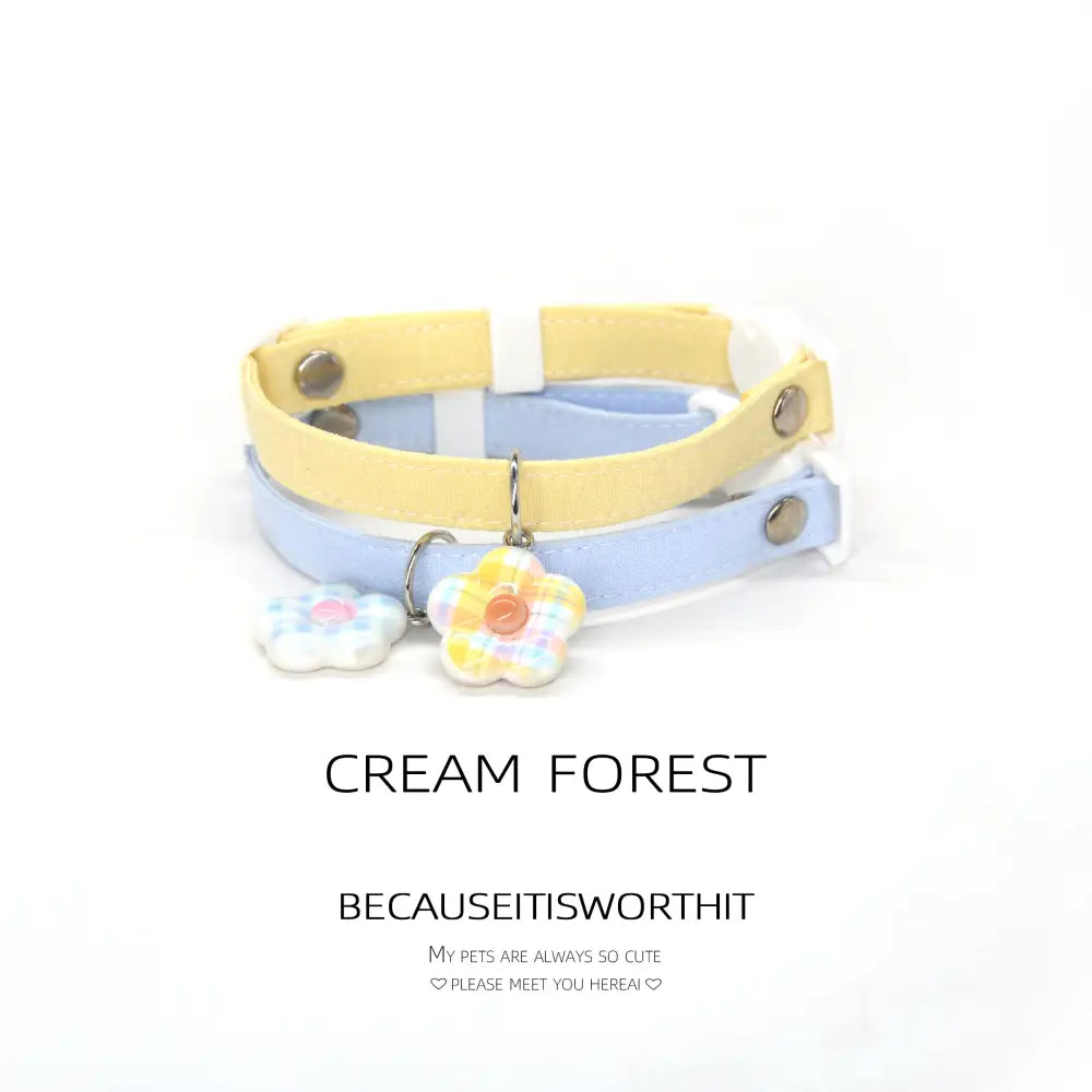 愛犬のおしゃれ！新作 猫用 首輪 鈴付き 犬用 チョーカー 小花モチーフ