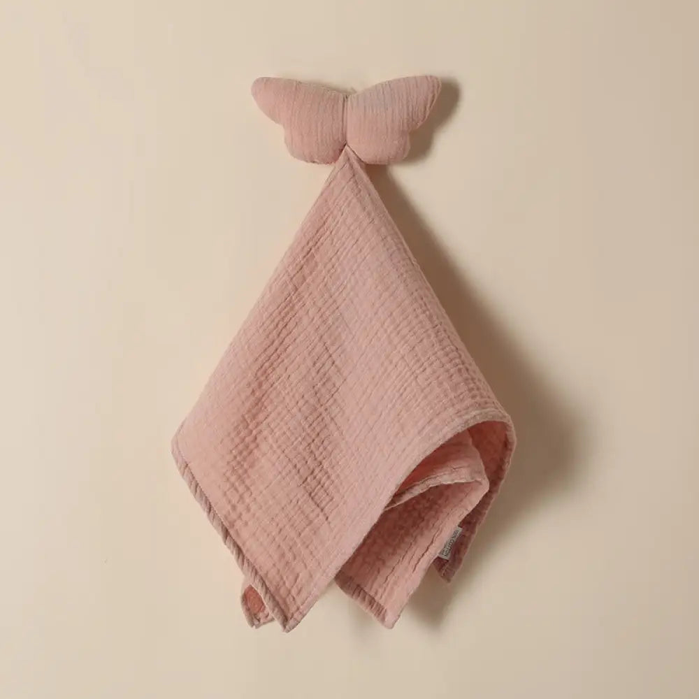 ベビー 安心 おやすみ コットン ナイト スター ムーン 授乳 歯がため 安全 新生児 赤ちゃん 寝かしつけ ハンカチ タオル おしゃぶり 洗える ベビーグッズ ギフト 出産祝い プレゼント ID1854 バタフライピンク
