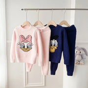 かわいい デイジー ドナルドダック 親子 男女 子供 ふわふわ ホームウェア パジャマ セットアップ 卸売り 暖かい 柔らかい 快適 おしゃれ ルームウェア 自宅用  ID2931