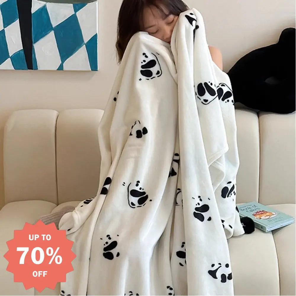 可愛い ポンポン ブランケット フランネル 保温 インスタ風 パンダ
