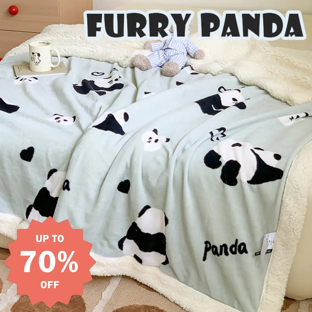 両用仕樣 パンダ柄 ブランケット 防寒毛布 もこもこ 毛玉なし 肌掛け