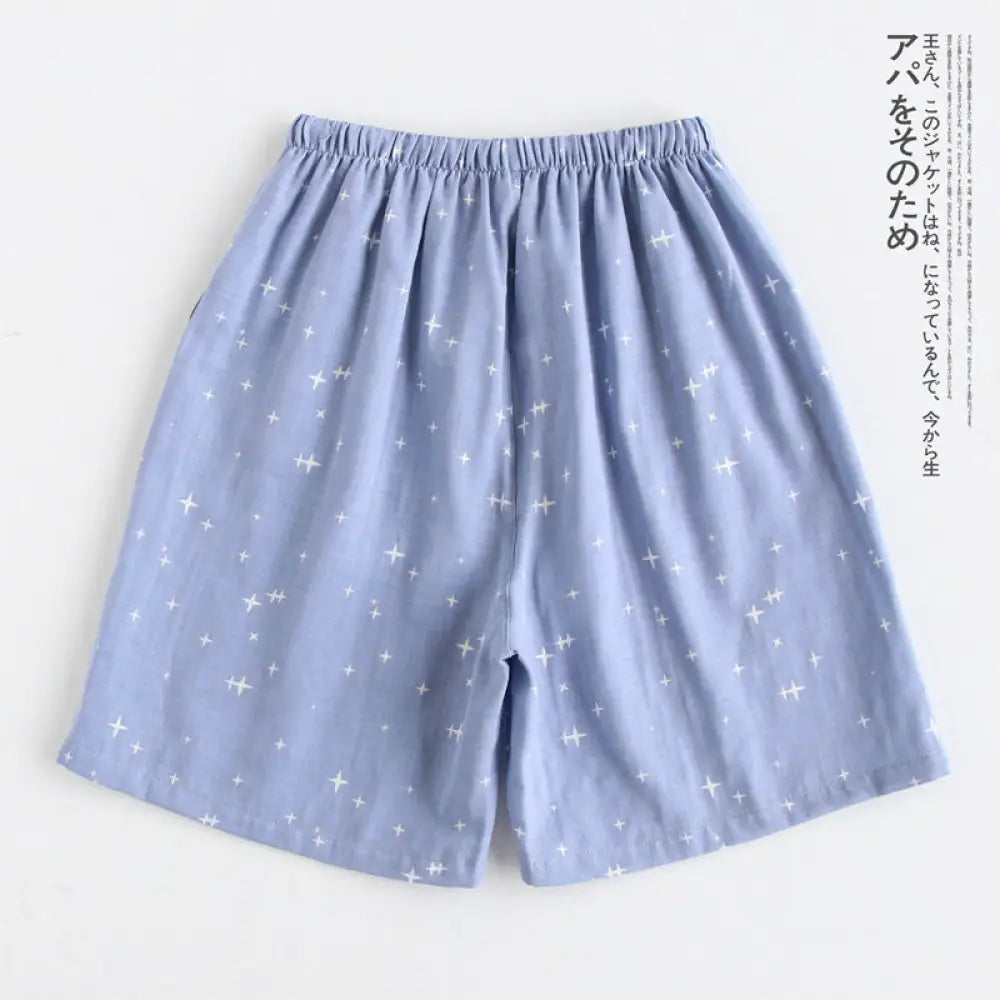 ID1473 メンズ パジャマパンツ 三シーズン オーガニックコットン ガーゼ 薄手 ルームウェア 冷房対策 ゆったり ストレッチ ペア 肌ざわり良い 3カラー ブルー / M メンズ>ボトムス