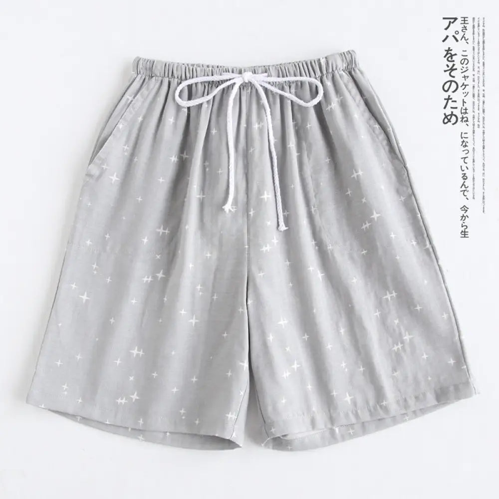 ID1473 メンズ パジャマパンツ 三シーズン オーガニックコットン ガーゼ 薄手 ルームウェア 冷房対策 ゆったり ストレッチ ペア 肌ざわり良い 3カラー グレー / M メンズ>ボトムス