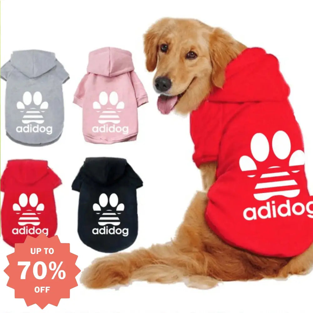 犬服 ドッグウェア パーカー大型犬向 XS~9XL 裏起毛 adidog 肉球型 FBI