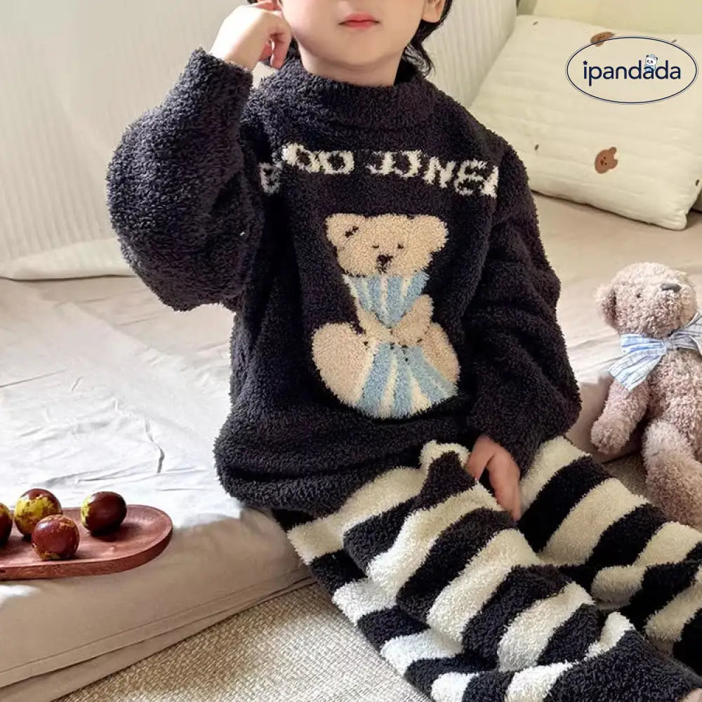 パジャマ ルームウェア もこもこ 冬 ボア 上下セット 子供 部屋着 寝間着 ウエストゴム 厚手 子ども 寝巻き あったか 防寒 セットアップ ベビー&キッズ>キッズ