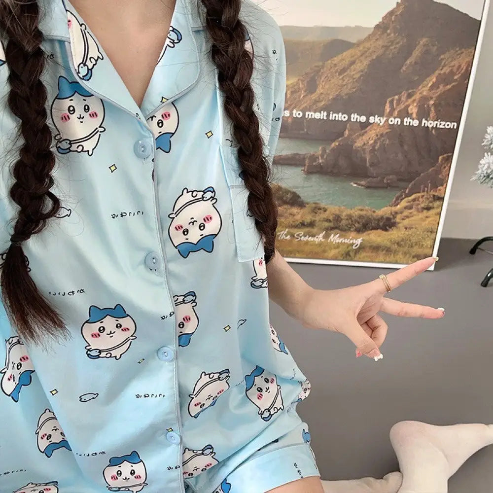 パジャマ セット 半袖 ショートパンツ キャラクター かわいい 3色