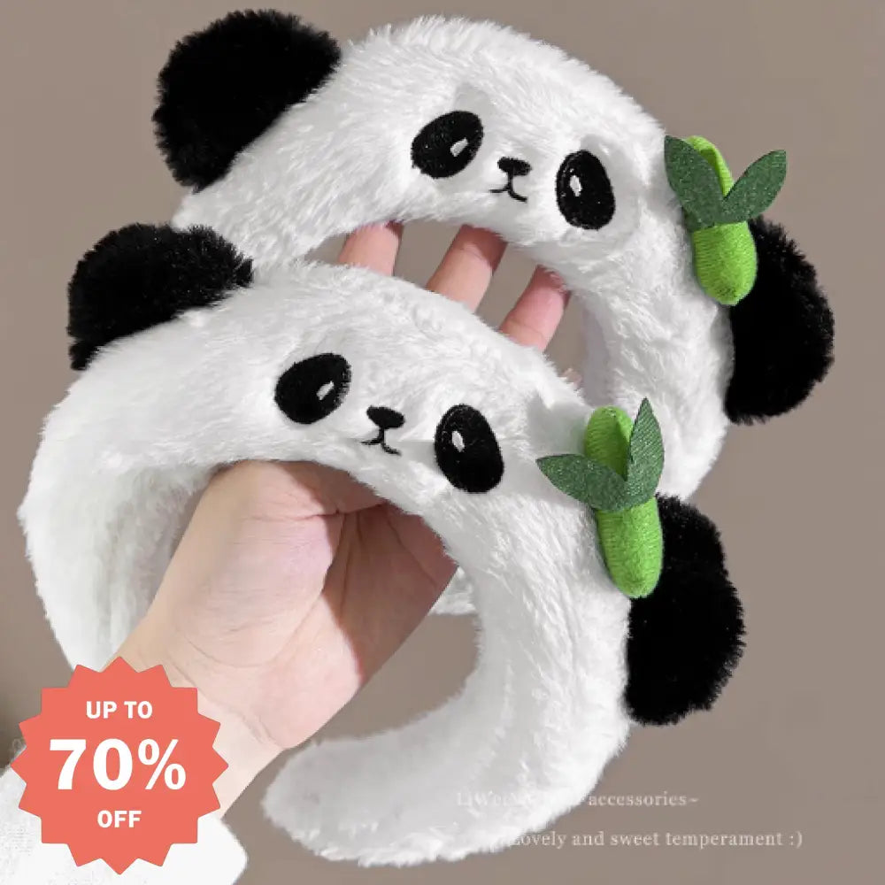 パンダ カチューシャ ぬいぐるみ ヘアアクセサリー レディース 秋冬
