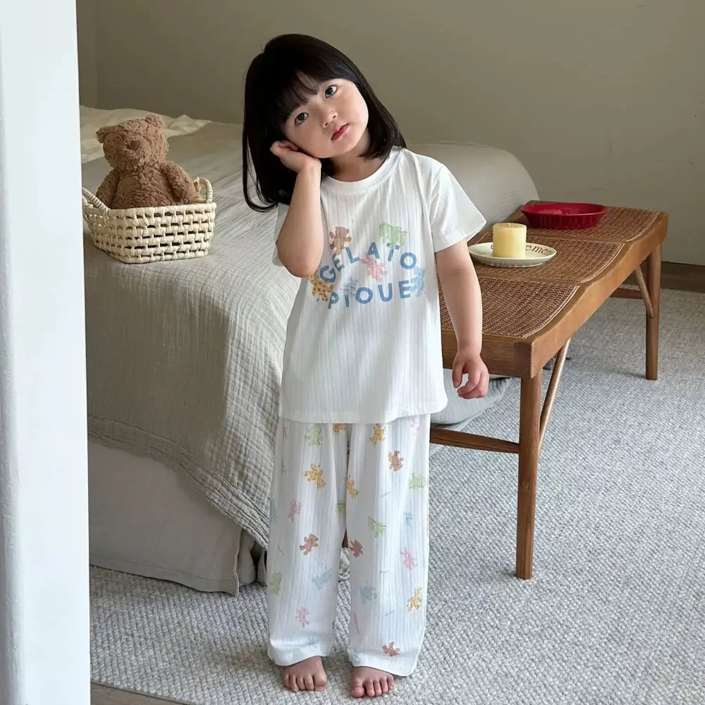 ID772 親子パジャマ キッズ 半袖 男の子 女の子 上下セット 子供パジャマ 半袖パジャマ 子供 子ども こども 子供服 ベビー 半袖+長ズボン / 80cm ベビー&キッズ>キッズ