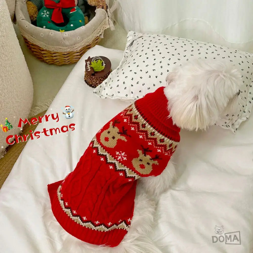 犬服 秋冬 ドッグウェア ニット セーター 可愛い 防寒 暖かい 伸縮性抜群 ペット用品 猫服 ユニセックス 小型犬 中型犬 インスタ映え 散歩 旅行 写真撮影 クリスマス ID2794 XS / レッド