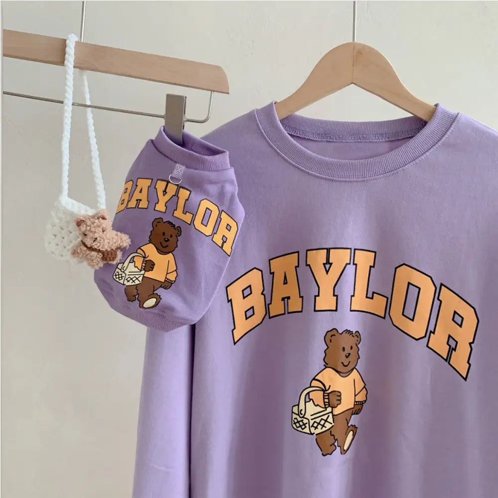 ID393【XS-6XL】犬服 ペット親子 中小型犬大型犬対応 ペット親子お揃い ペット用品 パーカー 長袖 犬服親子 ドッグウェア お出かけに ワンチャン服 ご主人様用 親子服 秋冬服 ペット服 犬服親子 パーカー 大人パープル
