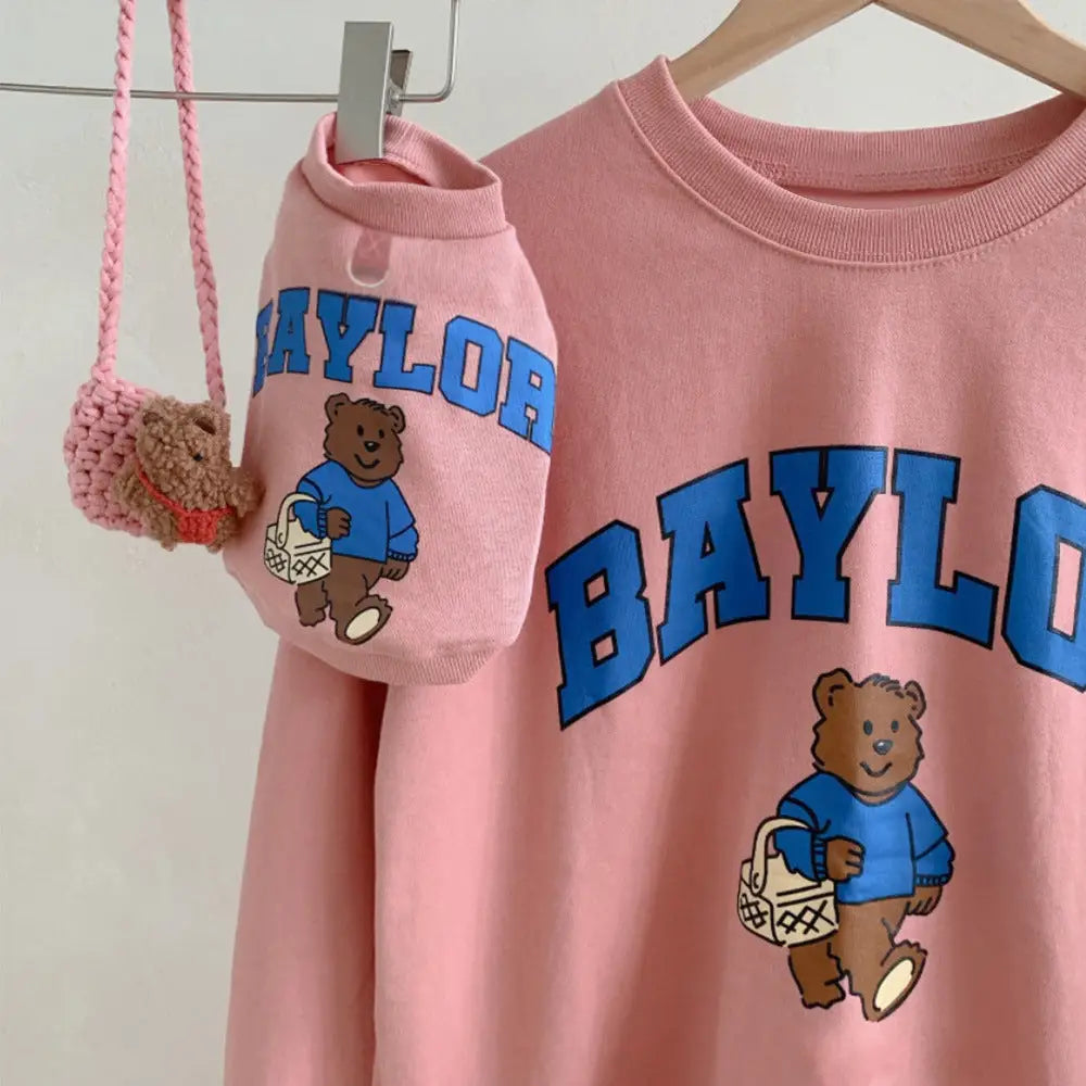 ID393【XS-6XL】犬服 ペット親子 中小型犬大型犬対応 ペット親子お揃い ペット用品 パーカー 長袖 犬服親子 ドッグウェア お出かけに ワンチャン服 ご主人様用 親子服 秋冬服 ペット服 犬服親子 パーカー 大人ピンク / XS