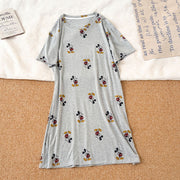 夏 新作 レディース パジャマ モダール素材 薄手 半袖 ルーズ フレア 快適 ゆったり ワンピース かわいい 小犬柄 ルームウェア 柔らかい ID4721