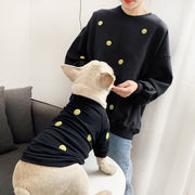 ID486 犬服 ペット親子 ペット親子お揃い ペット用品 春秋服 パーカー 長袖 犬服親子 ドッグウェア お出かけに ワンチャン服  パーカー ペットとお揃い ペットペアルック お出かけ お散歩