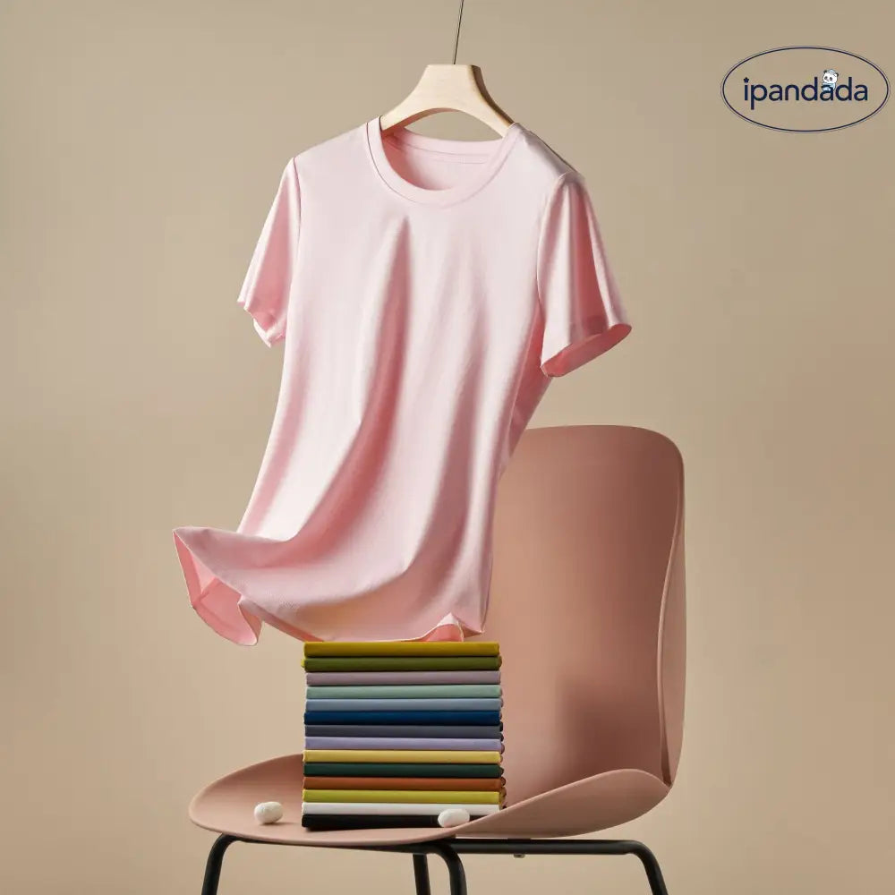 ID591 10色 両面 コットン100% Tシャツ レディース 半袖 ホワイト 夏 ゆったり Vネック 無地 レディース > トップス
