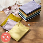 ID591 10色 両面 コットン100% Tシャツ レディース 半袖 ホワイト 夏 ゆったり Vネック 無地 レディース > トップス