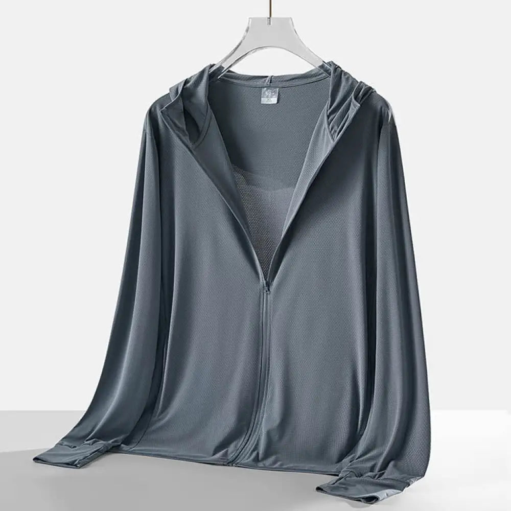 ID1080 11色展開 UVカット アウター 夏用 接触冷感 レディース メンズ ユニセックス ニット 日焼け止めジャケット 洗える m-4L対応 ポケット付き ダークグレー/メンズ / M 外出着＞アウター