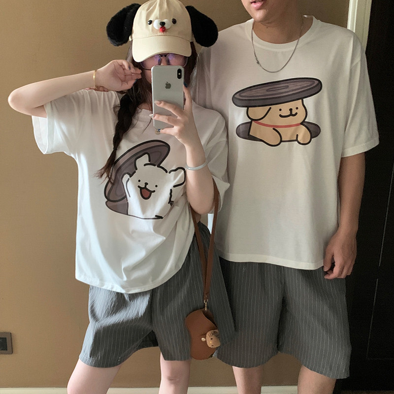 カップル パジャマ レディース 夏 半袖 ショートパンツ セット かわいい カートゥーン ミッキー メンズ プルオーバー ルームウェア 肌にやさしい 快適 ゆったり ID4718