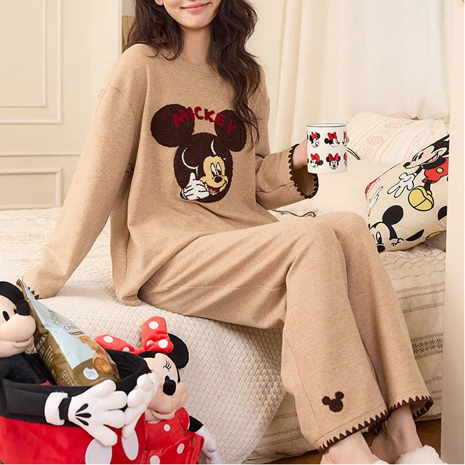 長袖 長ズボン チェストパッド付き ナイトウェア かわいい 可愛い レディース カジュアル ルームウェア 快適 部屋着 ID4265