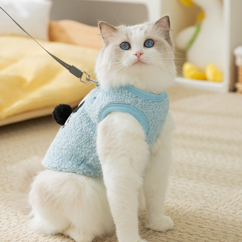 【新色追加】猫用ふわもこ 猫服 防寒 保温 暖かい 価格安い ベスト キャットウエア ネコ 5色展開