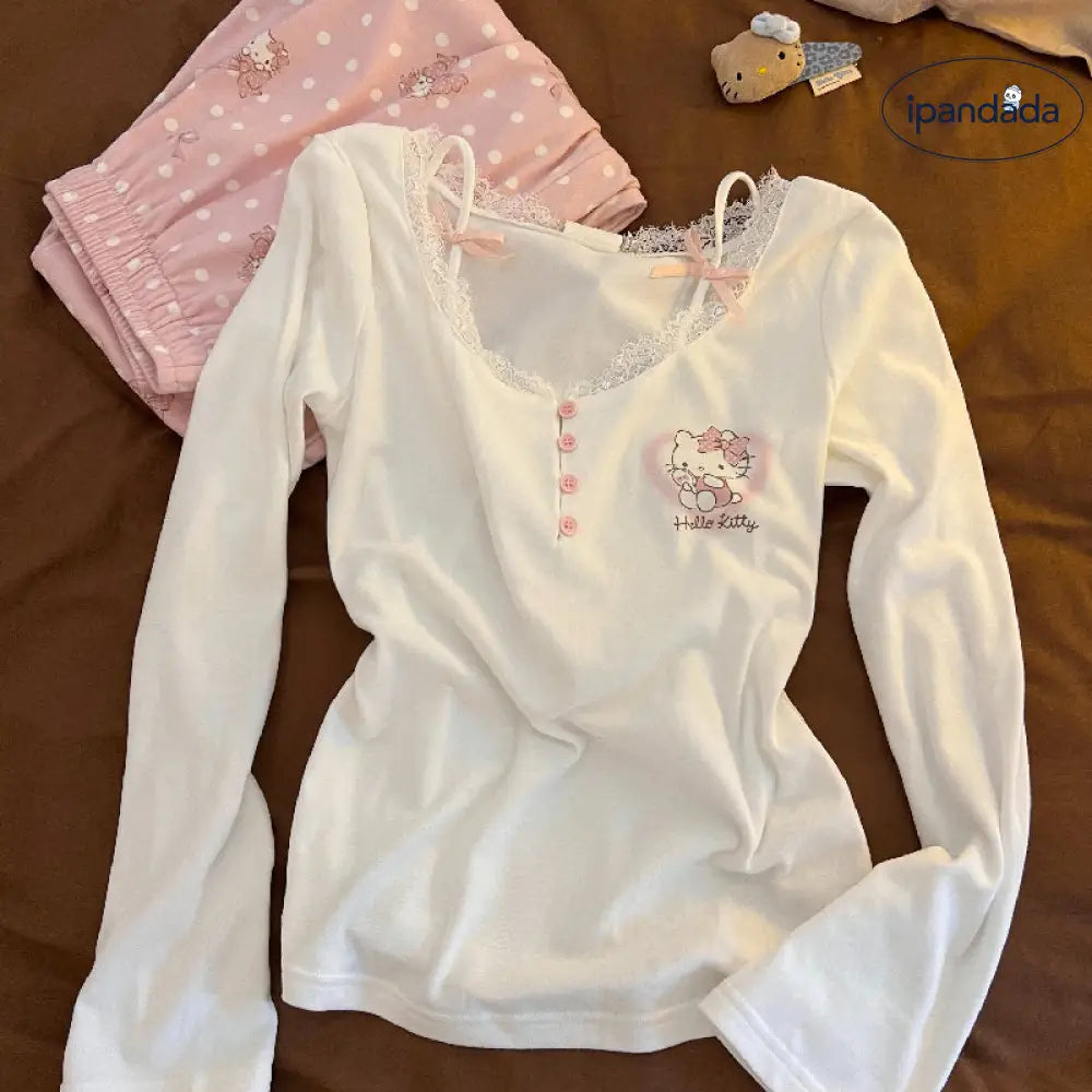 2点セット パジャマ レディース レース付き ルームウェア 可愛い 冬用 プレゼント クリスマスプレゼント クリスマスギフト 人気 サプライズ ギフト ID3607