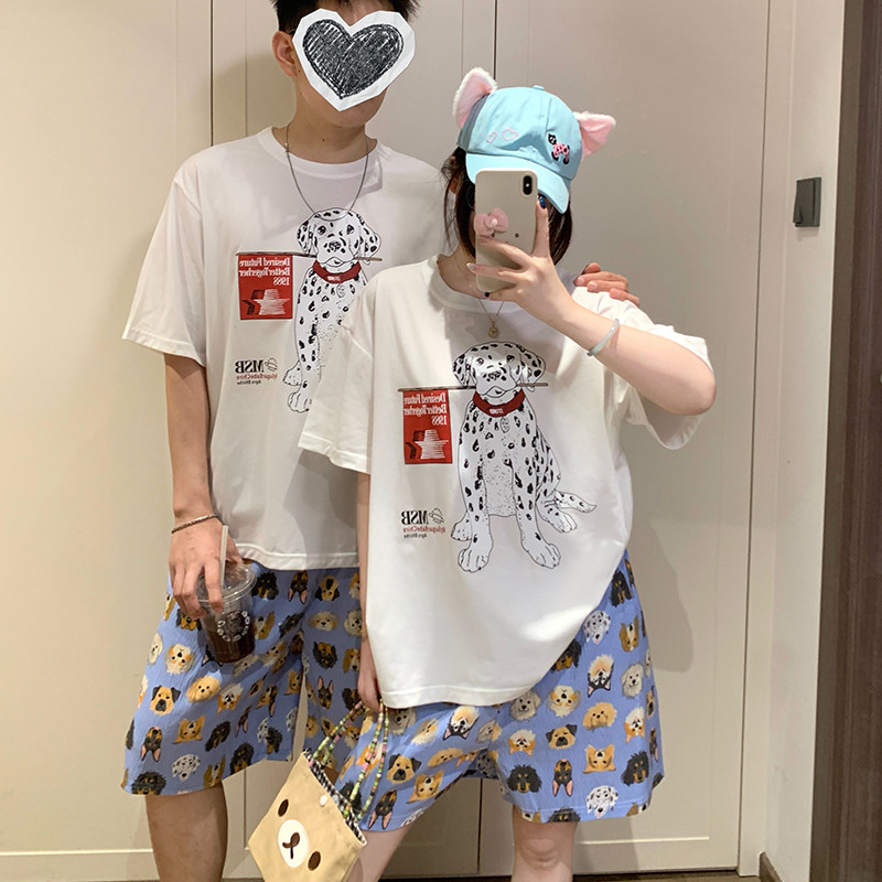 カップル パジャマ レディース 夏 半袖 ショートパンツ セット かわいい カートゥーン ミッキー メンズ プルオーバー ルームウェア 肌にやさしい 快適 ゆったり ID4718