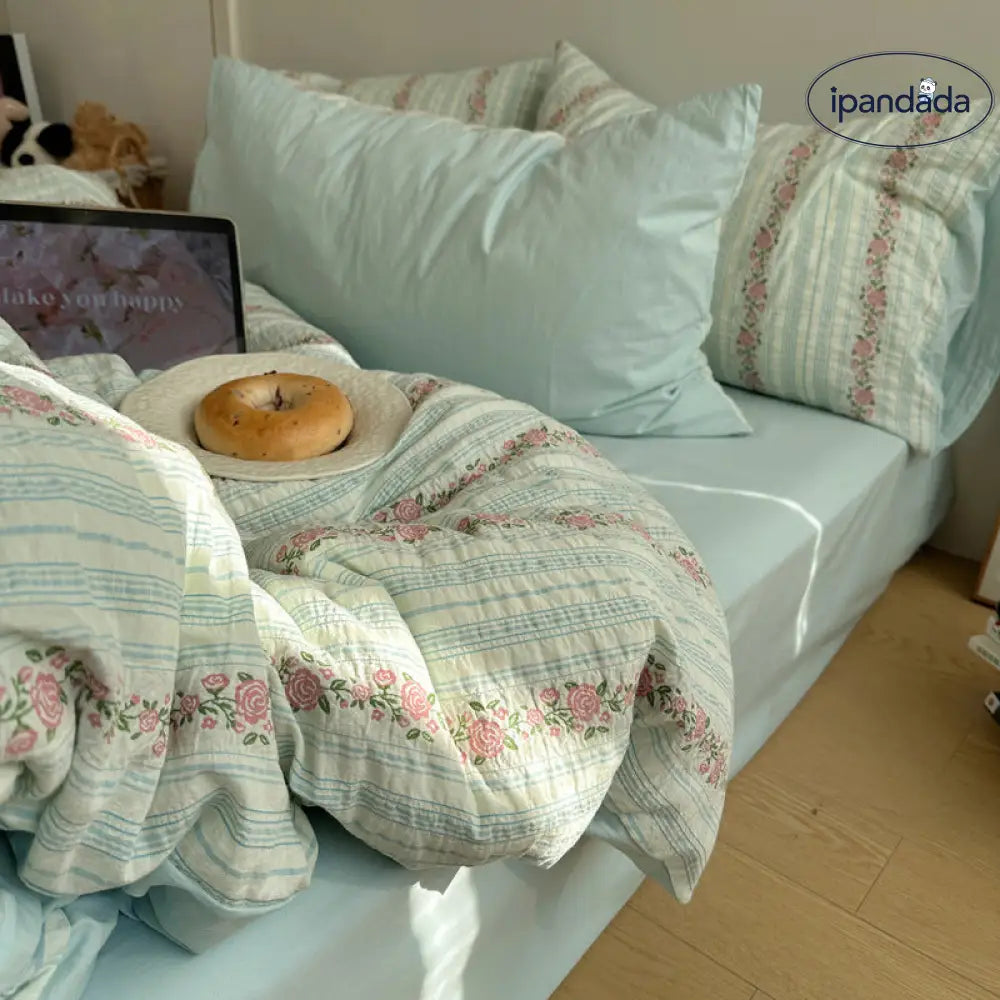 3色展開 布団カバーセット 春夏 新作 韓国風 綿 4点セット おしゃれ かわいい 肌に優しい 柔らかい 掛け布団カバー ベッドシーツ ID4627 寝具＞寝具セット