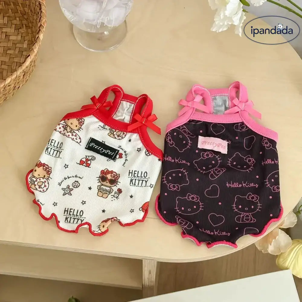 ID1673 3色展開 KTキャット  ペット用 外出着 夏 クール ノースリーブ アイスシルク 涼感 ストレッチ 犬 猫 兼用 通気性 軽量 洗える
