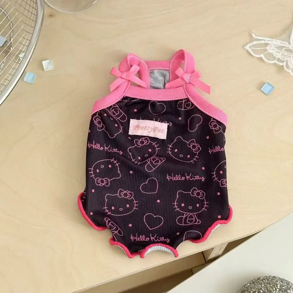 ID1673 3色展開 KTキャット ペット用 外出着 夏 クール ノースリーブ アイスシルク 涼感 ストレッチ 犬 猫 兼用 通気性 軽量 洗える ピンク / S ペット用品＞ウェア