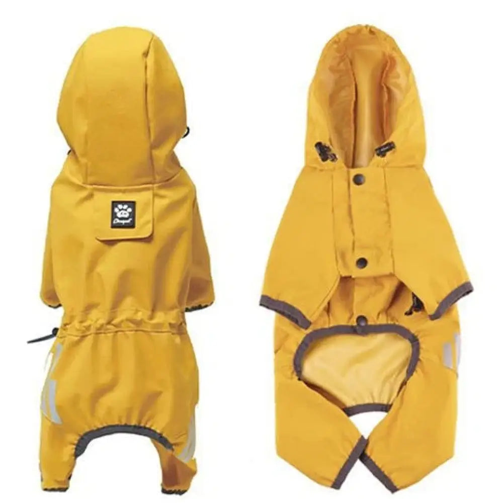 3色展開 犬用 ペットレインコート 雨具 小型犬服 中型犬服 レインウェア 反射テープ付き サイズ 着脱簡単 梅雨対策 四季適用 雨具 軽量 可愛い ID4628 イエロー / S ペット用品＞ウェア