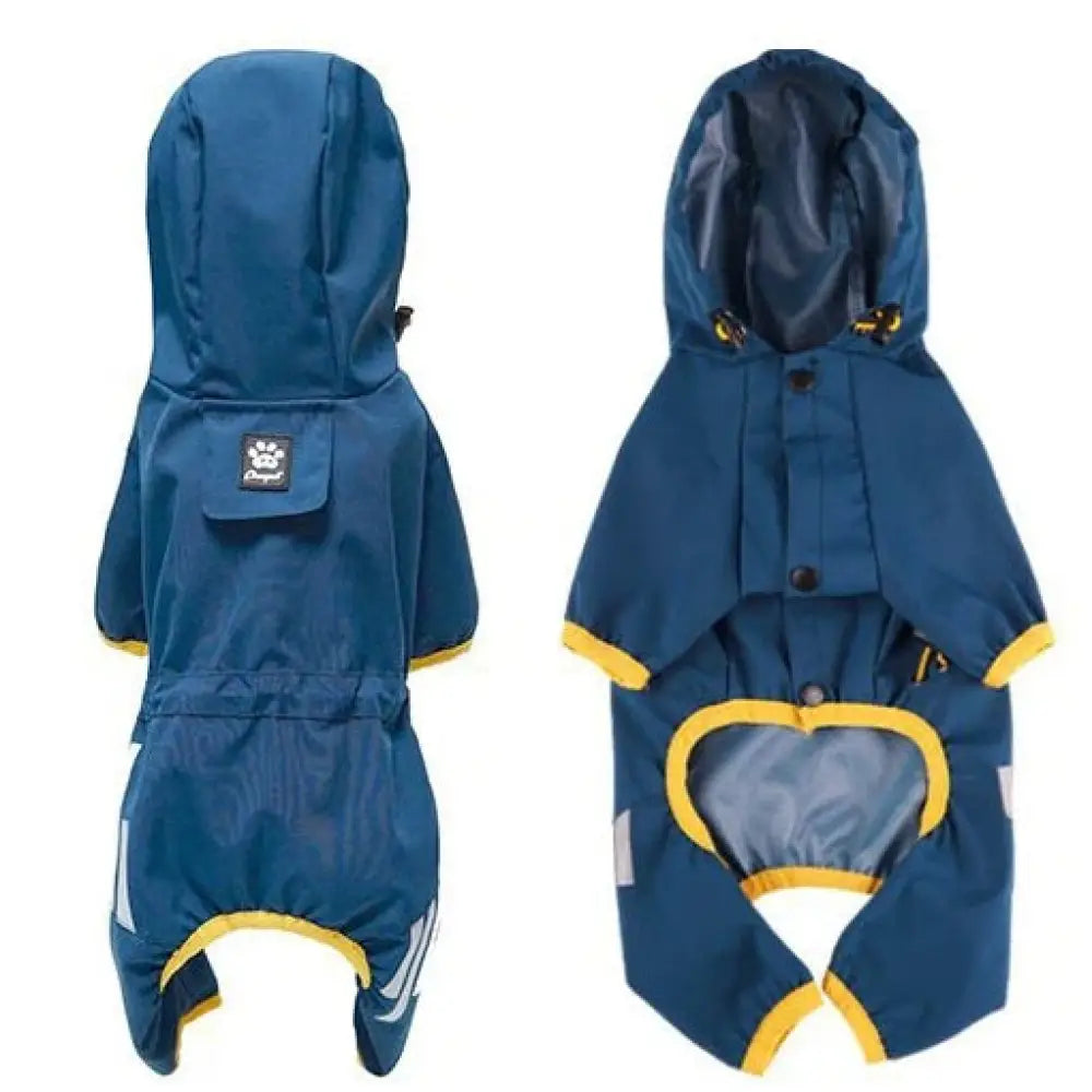 3色展開 犬用 ペットレインコート 雨具 小型犬服 中型犬服 レインウェア 反射テープ付き サイズ 着脱簡単 梅雨対策 四季適用 雨具 軽量 可愛い ID4628 ブルー / S ペット用品＞ウェア