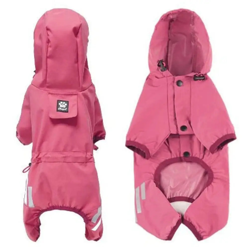 3色展開 犬用 ペットレインコート 雨具 小型犬服 中型犬服 レインウェア 反射テープ付き サイズ 着脱簡単 梅雨対策 四季適用 雨具 軽量 可愛い ID4628 ピンク / S ペット用品＞ウェア