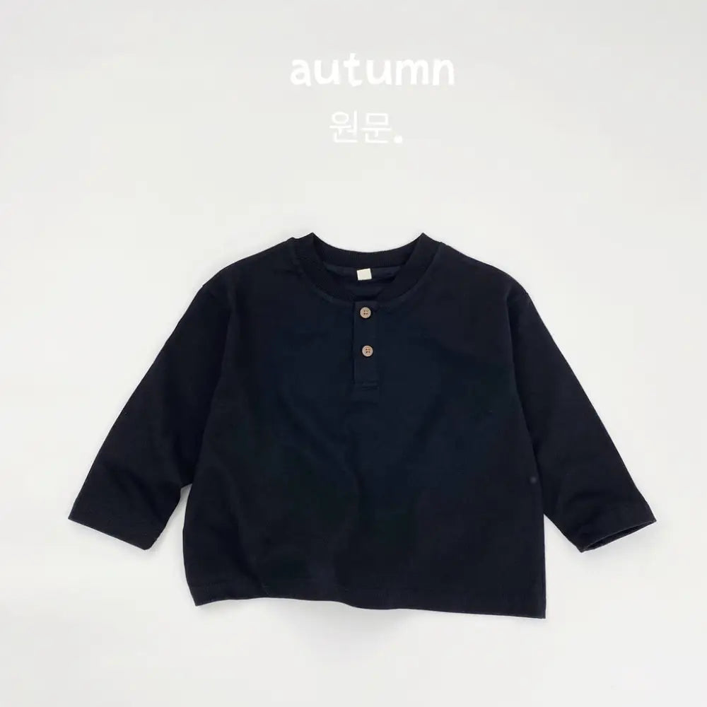 3色展開 シンプル デイリー Tシャツ キッズ 新作 男の子 女の子 長袖ポロシャツ 綿100% 柔肌タッチ 韓国風 肌着 ベビー・キッズ ID3986 ブラック / 80cm ベビー＆キッズ＞キッズ