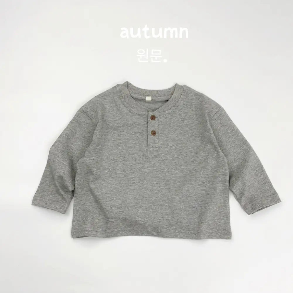 3色展開 シンプル デイリー Tシャツ キッズ 新作 男の子 女の子 長袖ポロシャツ 綿100% 柔肌タッチ 韓国風 肌着 ベビー・キッズ ID3986 グレー / 80cm ベビー＆キッズ＞キッズ