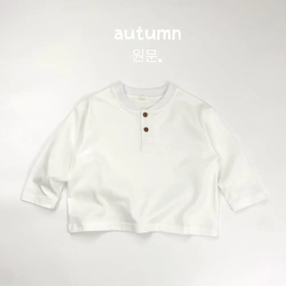 3色展開 シンプル デイリー Tシャツ キッズ 新作 男の子 女の子 長袖ポロシャツ 綿100% 柔肌タッチ 韓国風 肌着 ベビー・キッズ ID3986 ホワイト / 80cm ベビー＆キッズ＞キッズ