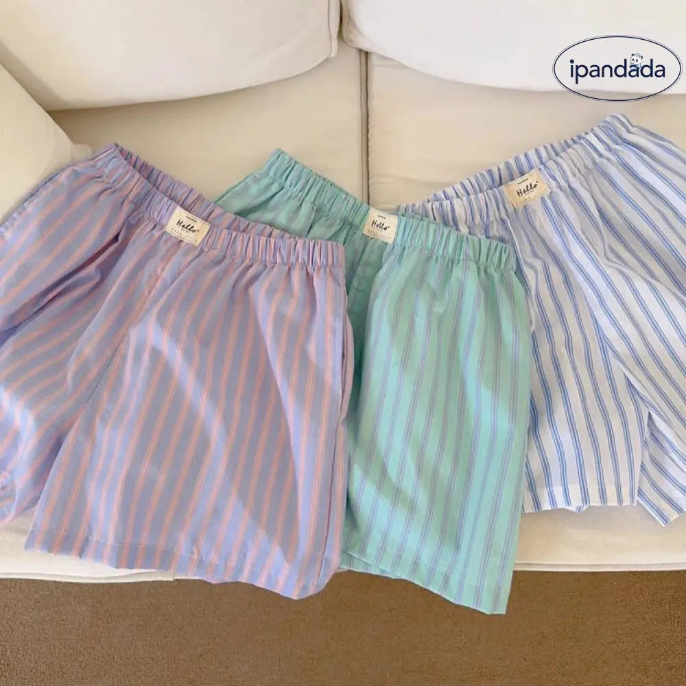 ID592 3色展開 ストライプ柄 ルームパンツ レディース パジャマ 春 夏 柔らかく軽い 部屋着 女性 可愛い ギフト ルームウェア おそろい レディース＞ボトムス