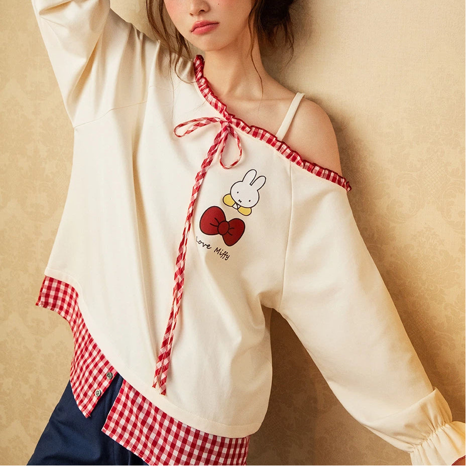 【ギフト】ミッフィー 配色 デザイン感 パジャマ レディース 長袖 やわらか 肌触り かわいい キャラクター 春秋 ルームウェア おうち時間 快適 リラックス セットアップ 部屋着 おすすめ ギフト ID4231