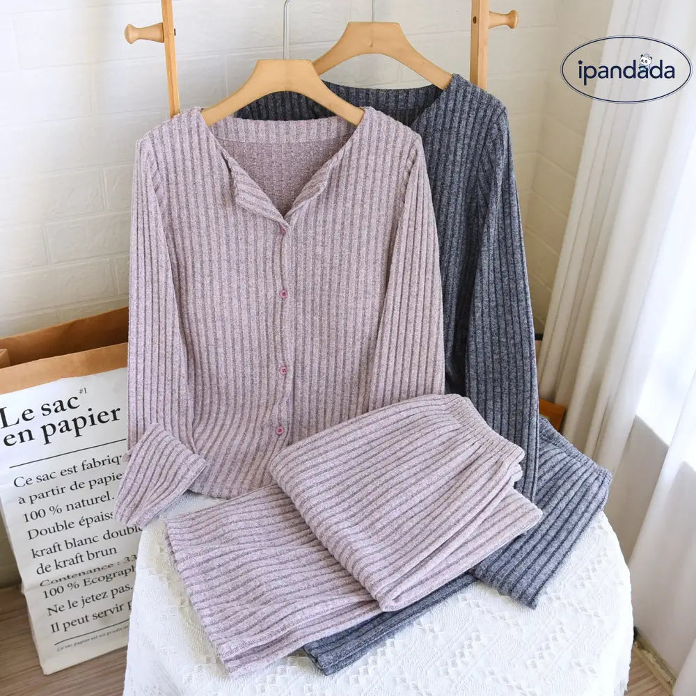 4色展開 カップル対応 保温 裏起毛 パジャマセット ブラ付き 長袖 ゆったり 春 秋 暖かい ルームウェア インナーコーデ 自宅 カジュアル プレゼント ID4064