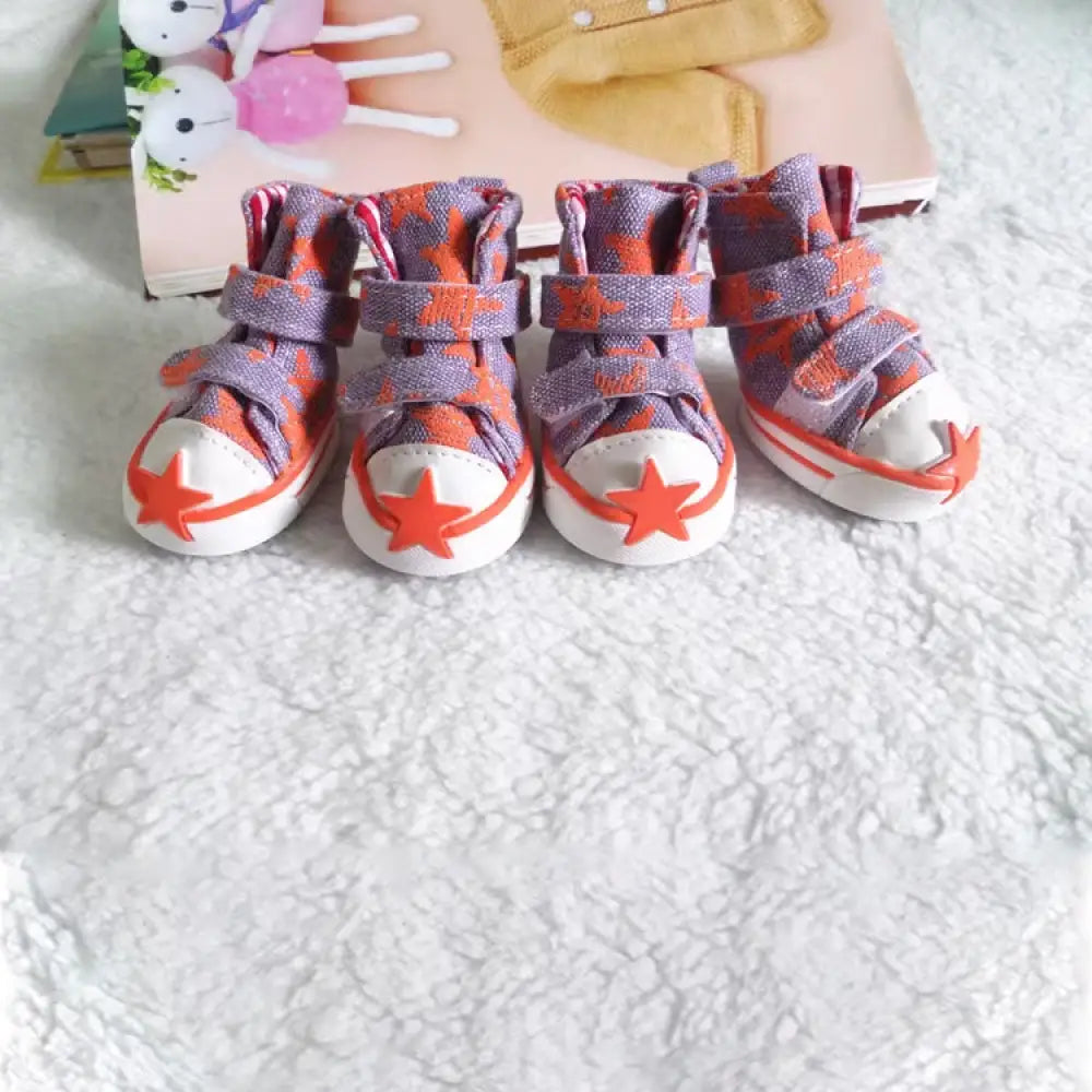 ID879 4色展開 犬 靴 シューズ ペット ドッグ 肉球保護 ペットグッズ 4ピース ドッグ 足裏 肉球保護 小型犬 中型犬 スニーカー 汚れ防止 タイプ③ / S ペット用品＞ウェア