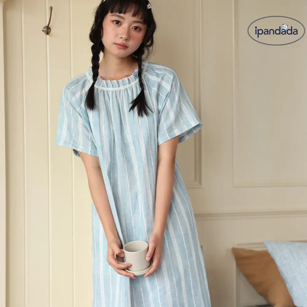 ID538 4色展開 レディース ルームワンピース パジャマ 半袖 ロング丈 花柄 プリント 丸首 マタニティ 授乳 入院 レディース＞ワンピース