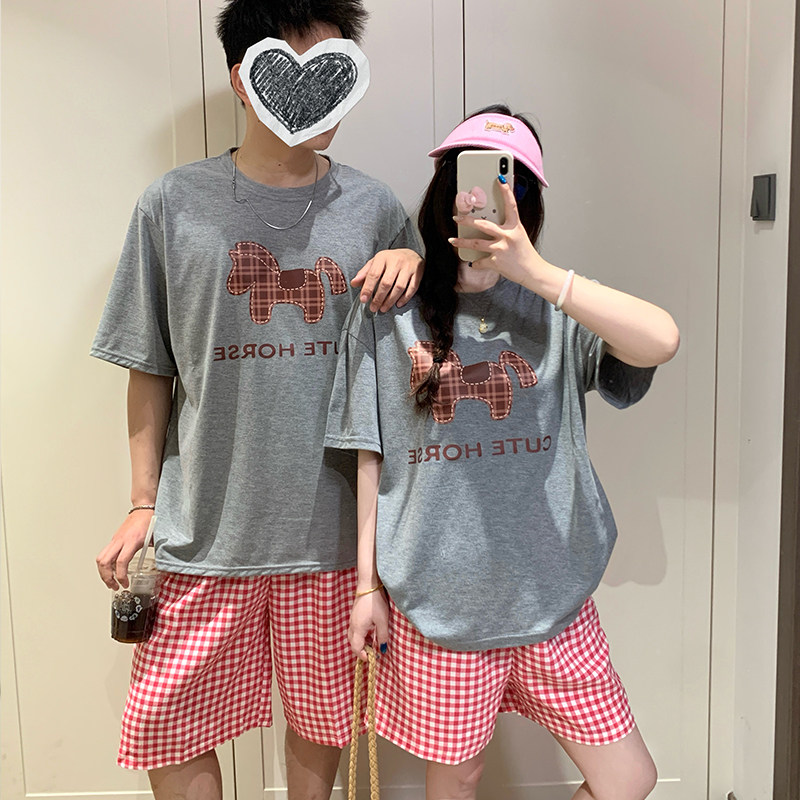 カップル パジャマ レディース 夏 半袖 ショートパンツ セット かわいい カートゥーン ミッキー メンズ プルオーバー ルームウェア 肌にやさしい 快適 ゆったり ID4718