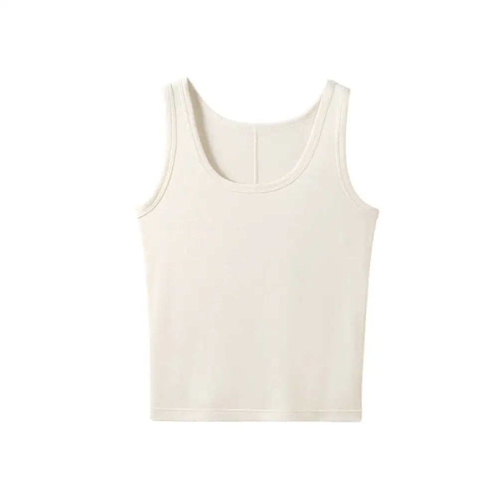 ID1155 6カラー ストラップベスト テンセルウール 女性用 無地 肌触り最高 外出可 インナー 涼感 軽量 通気性 シンプル 上品 ナチュラル リラックス 親肌 薄手 カジュアル デイリー トレンド 洗濯OK ホワイト / M