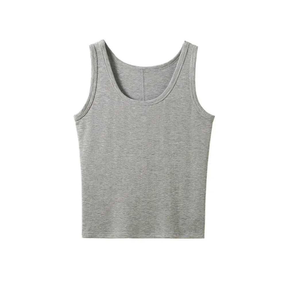 ID1155 6カラー ストラップベスト テンセルウール 女性用 無地 肌触り最高 外出可 インナー 涼感 軽量 通気性 シンプル 上品 ナチュラル リラックス 親肌 薄手 カジュアル デイリー トレンド 洗濯OK グレー / M
