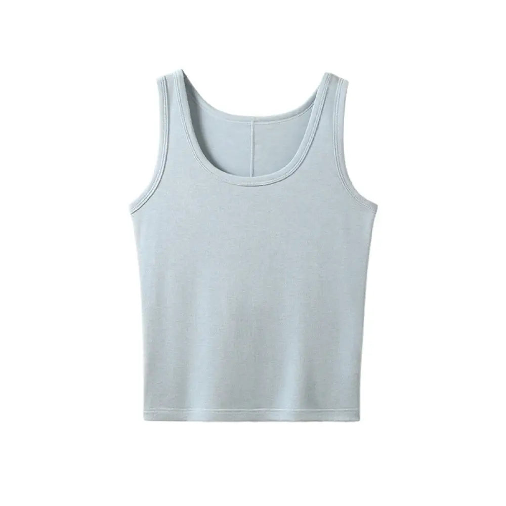 ID1155 6カラー ストラップベスト テンセルウール 女性用 無地 肌触り最高 外出可 インナー 涼感 軽量 通気性 シンプル 上品 ナチュラル リラックス 親肌 薄手 カジュアル デイリー トレンド 洗濯OK ブルー / M