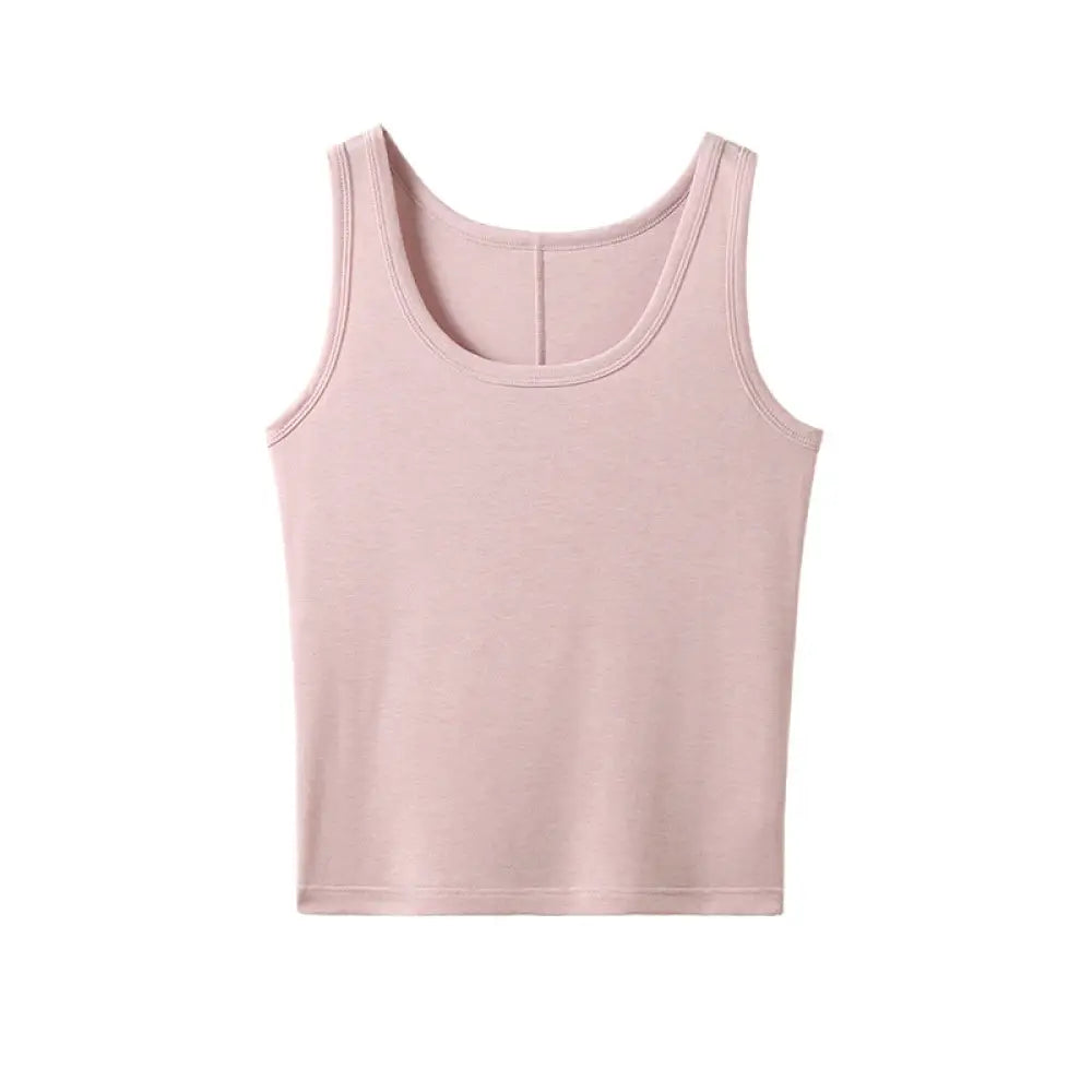 ID1155 6カラー ストラップベスト テンセルウール 女性用 無地 肌触り最高 外出可 インナー 涼感 軽量 通気性 シンプル 上品 ナチュラル リラックス 親肌 薄手 カジュアル デイリー トレンド 洗濯OK ピンク / M