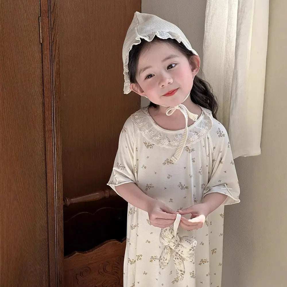 ID665 7カラー キッズ ガールズ ルームウエア ワンピタイプ 半袖 子供服 子供 パジャマ 女の子 ガールズ ベビー 半袖パジャマ ワンピース 部屋着 かわいい おしゃれ 入園 入学 入園グッズ 春 夏 タイプ⑥ / 100cm