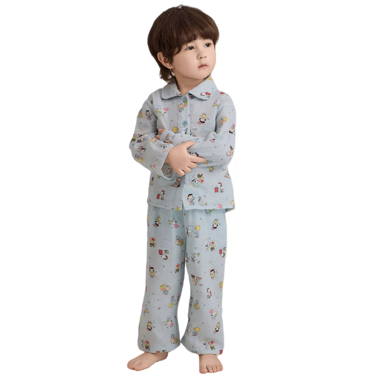 キッズ パジャマ 子供 ベビー 春夏 薄手 ガーゼ ソフト 肌触り 冷房対策 クール 空调服 インスタ映え Ins風 おしゃれ かわいい キャラクター 動物柄 カジュアル ルームウェア 部屋着 セットアップ 男の子 女の子 ギフト ID4239