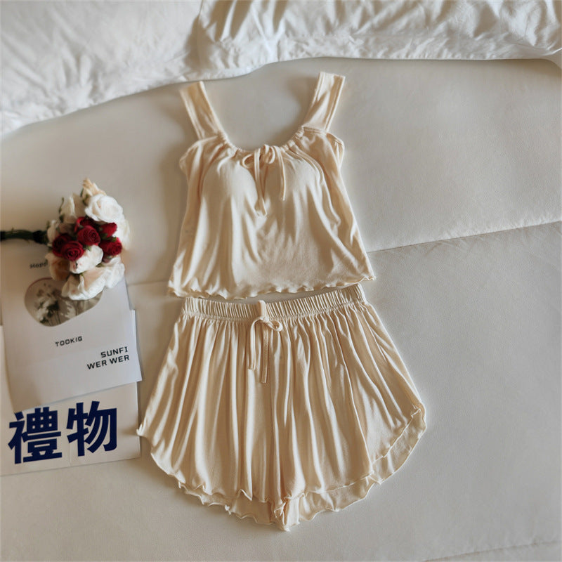 ID684 ナイトブラ 育乳ナイトブラ 多色展開 キャミソール パンツ セットアップ ルームウェア カップ付き 夏 キャミ 部屋着 ナイトブラ一体型 マタニティ パジャマ  寝間着 可愛い