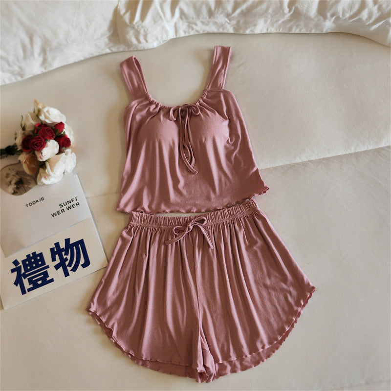 ID684 ナイトブラ 育乳ナイトブラ 多色展開 キャミソール パンツ セットアップ ルームウェア カップ付き 夏 キャミ 部屋着 ナイトブラ一体型 マタニティ パジャマ  寝間着 可愛い