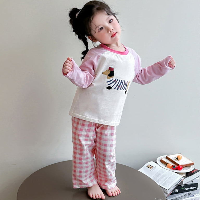 ID450 パジャマ キッズ 長袖 ルームウェア 寝巻 上下セット 女の子 綿 春 80cm 90cm 100cm 110cm 120cm 130cm 140cm 韓国 風 セットアップ 子供 ジュニア 幼稚園 やわらか おしゃれ 子供服