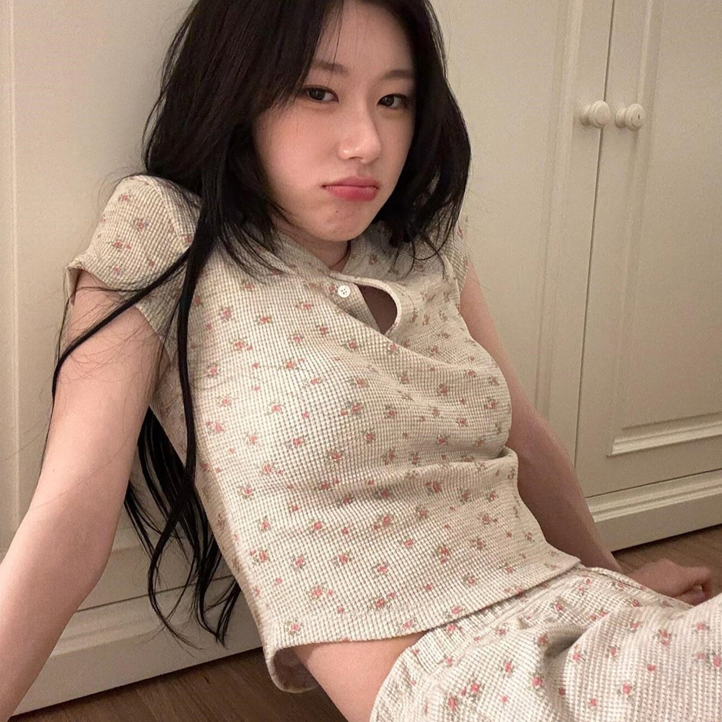 ID686 花柄パジャマ パジャマ上下 ITZY レディースパジャマ 夏 パジャマ 半袖 綿混 上下 セット 可愛い おしゃれ 部屋着 寝間着 ナイトウェア 吸水 速乾